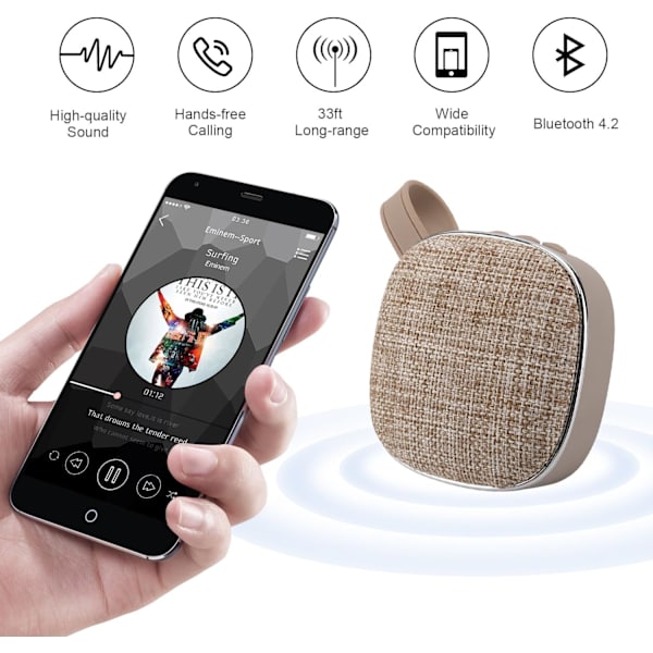 Kankaakudos Mini Kannettava Boombox Langaton Stereo Surround Musiikki