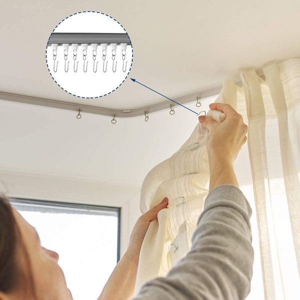 60 st metallgardinbanekrokar S-formade små gardinkrokar metalldraperitrådskrokar för takgardin draperitråd