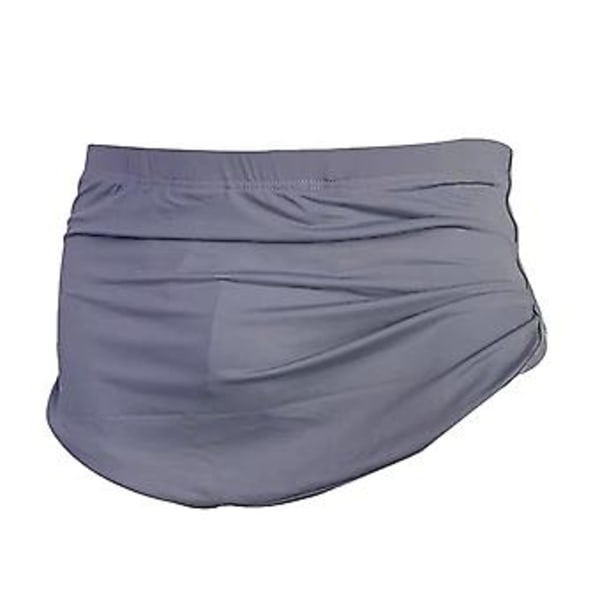 Mäns Underkläder med Avtagbar Stängning, Hel Färg, Smalt Passform, Låg Midja, Stretch, Is-Silke, U-Konvex, Shorts, Kalsonger (XL Grå)