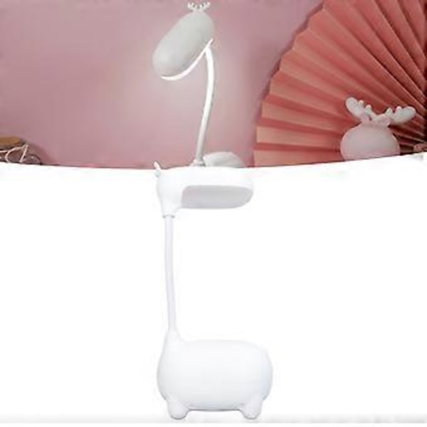 LED Skrivebordslampe USB-lading Hvitt Lys Unik Tegneseriedesign Kompakt Øyebeskyttelse Bordlampe