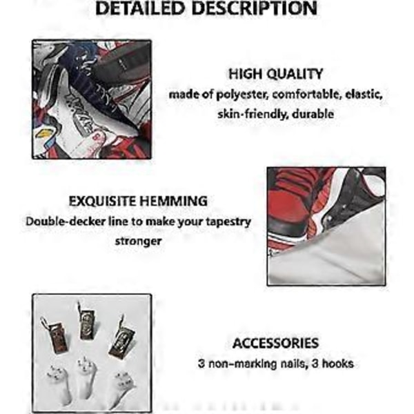 40\"x60\" Retro Basketballsko Gobelin Sneaker Design Gobelin Foto Baggrund Gobeliner Vægdekoration Børneværelse Gobelin Dekorationer Til Fest Soveværelse