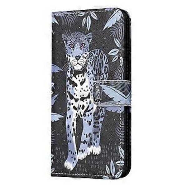 För Xiaomi Redmi Note 13 4G Mobilskal Läder 3D Mönster Magnetiskt Fodral (Leopard)