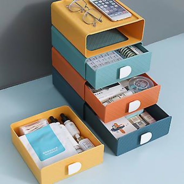 Stationær Opbevaringsboks Kosmetik Makeup Artefakt Organizer Opbevaringskabinet (Mørkeblå)