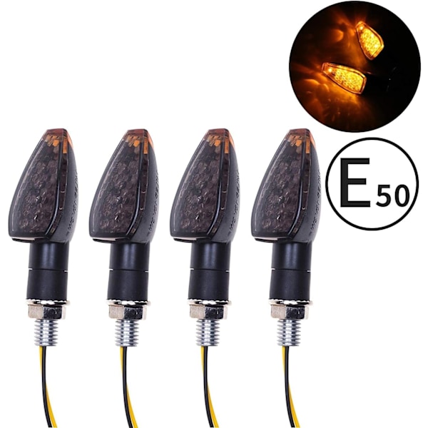 4kpl Moottoripyörän Vilkut 14LED Kääntösignaalivalot 12V Vedenkestävä