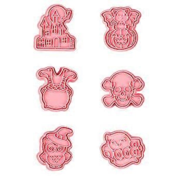 6 stk. Halloween Temaforme Dejlige Kage Slikforme DIY Forme (Pink)