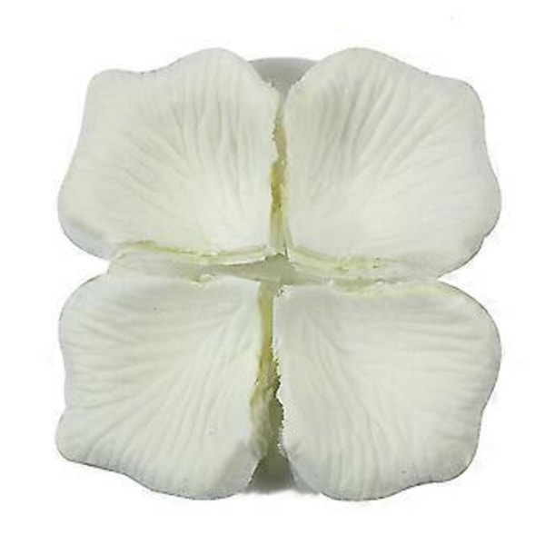 1000 Roseblader Kunstige Blomster (Hvit)