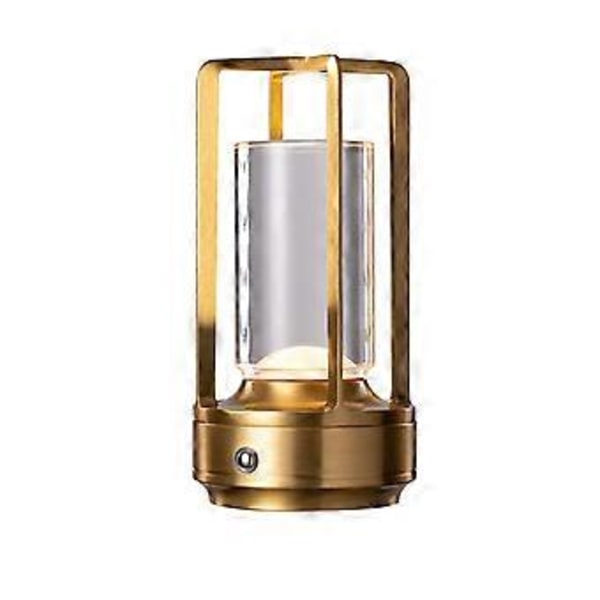 Ny Lumisom Kristalllampa, Lumison Kristall Lykta Bordlampa, 3 Färger Laddningsbara Sladdlösa LED-lampor för Restaurang/Sovrum/Bar/Kaffe  snabb (Guld)