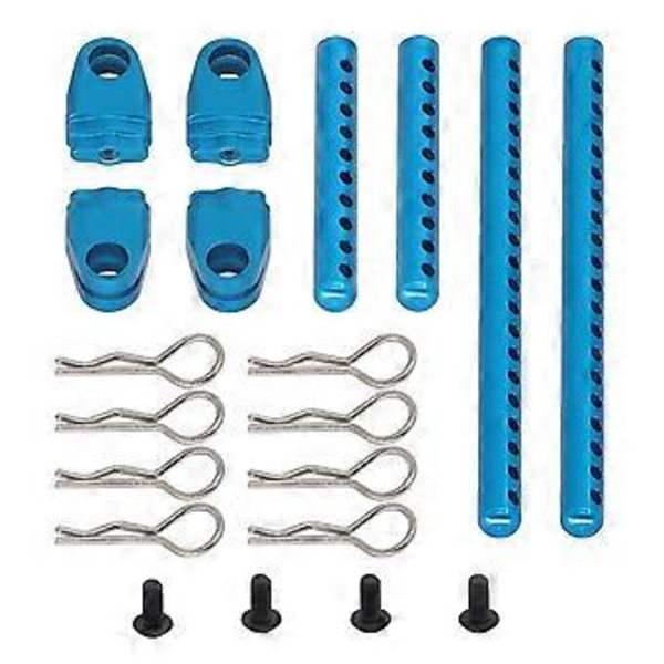 RC-Bil Karosseri Pelare Kit för 1/10 TT02 RC-Bil Uppgraderingsdelar Kit RC-Bil Uppgraderingstillbehör Blå