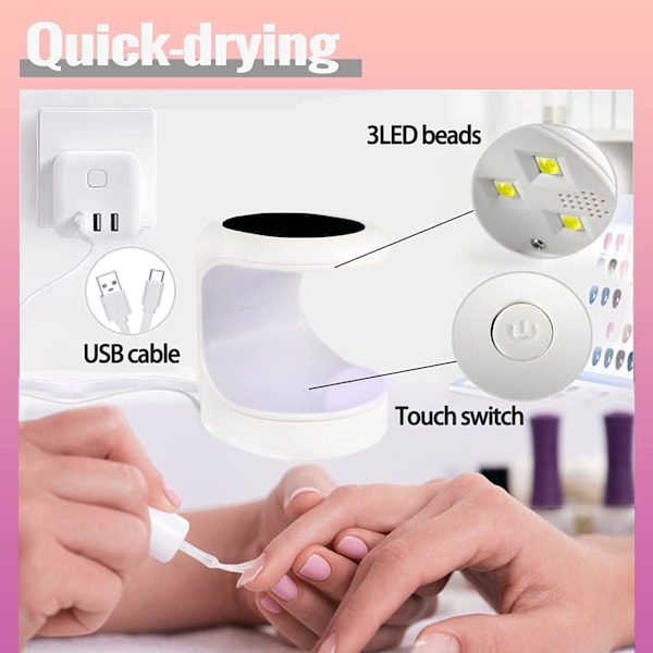 Mini UV LED-nagellampa, professionell mini-gelnagelstork, portabel