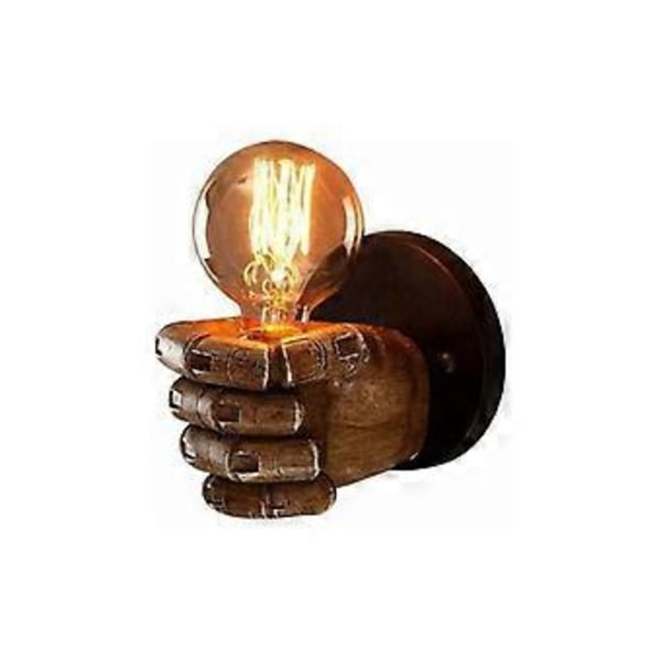 Væglampe Hånd Højre Næve Retro Industrielt Loft Stil Antik Kreativ Lampe til Restaurant Bar Cafe Harpiks Soveværelse Dekoration