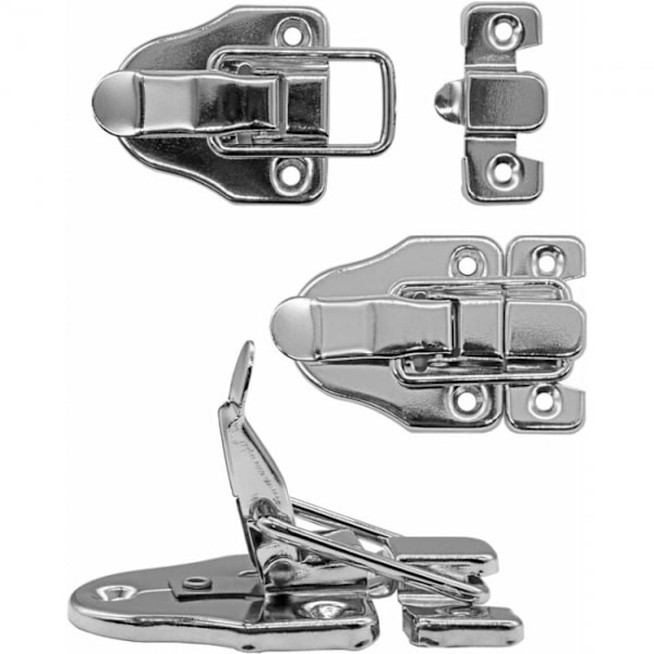 2-pack 62 mm x 40 mm silverlås för kistor, lådor, resväskor,