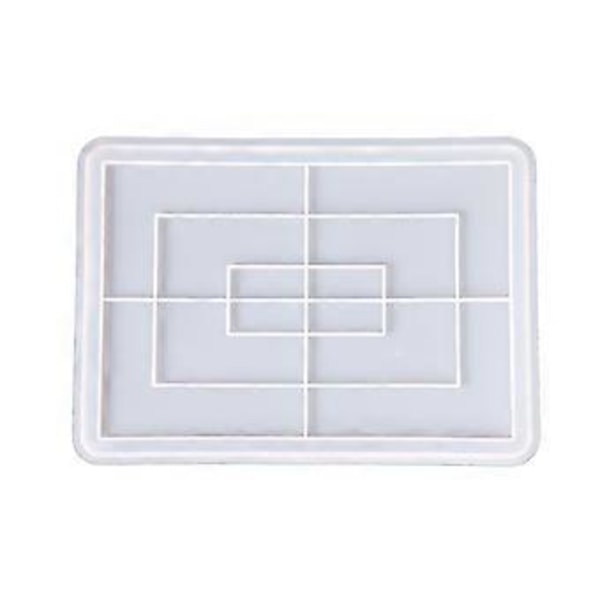 Rektangulär Bricka UV Kristall Epoxi Form Serveringsbricka Resin Silikonform DIY Hantverk Heminredning Gjutverktyg