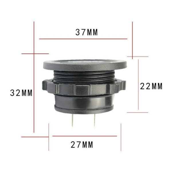 (Blå) 12-24V DC Voltmeter Digital LED-skjerm Vanntett for Båt