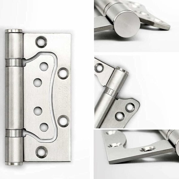 3 stk. Heavy Duty rustfrit dørhængsel i rustfrit stål 100mm 36mm dørhængsel