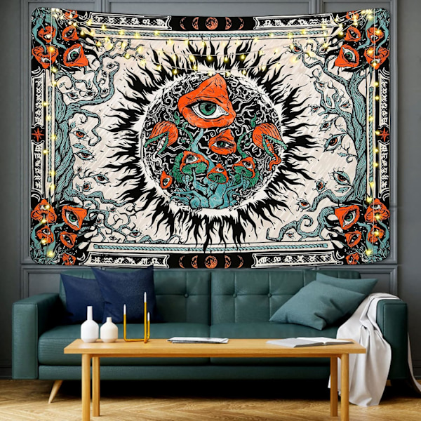 Mushroom Tapestry Burning Sun Tapestries Hippie Eyes Tapestry Man