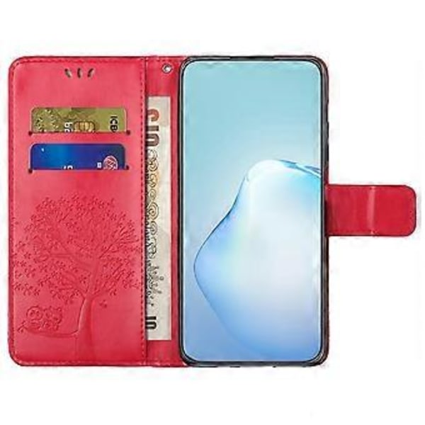Til Motorola Moto G35 5G Etui PU Læder Ugle Træ Præget Pung Telefon Cover (Style D)