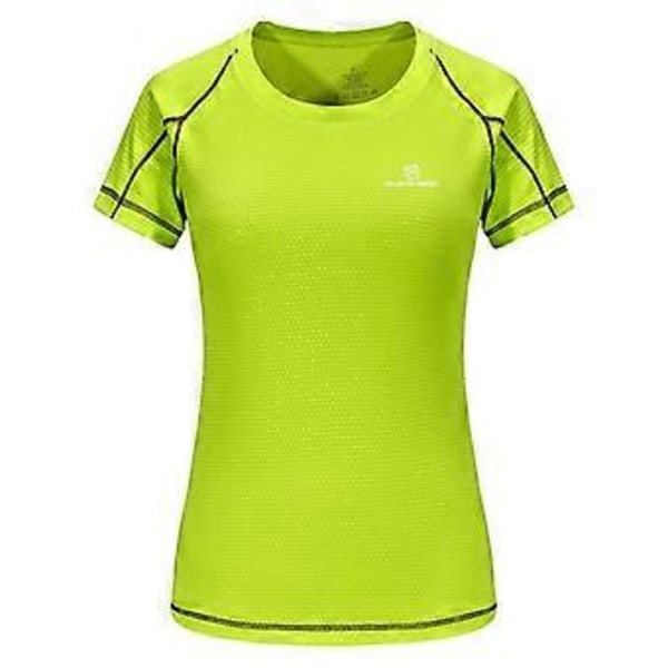 Queshark Naisten Nopeasti Kuivuva Lyhythihainen Urheilu Juoksu T-paita Hengittävä Slim Toppi Yoga T-paidat Fitness Kuntosali Treenauspaidat (XL ruusunpunainen)