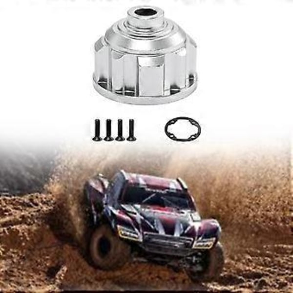 1/8 1/10 Diff-vaihteiston kotelon kansi, universaali päivitys RC Diff -kotelon kansi differentiaalikotelo Crawlereille, ajoneuvoille, kuorma-autoille DIY (hopea)