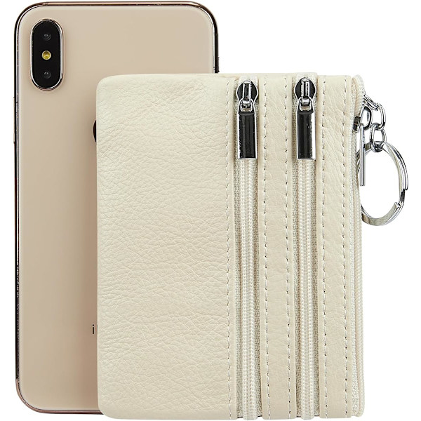 Naisten aito nahkainen kolikkopussi Mini Pouch Change Wallet avaimenperällä