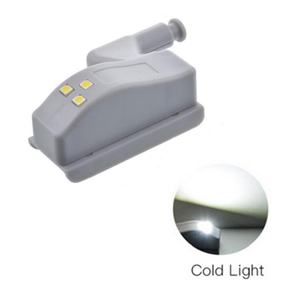 Skap Hengsel LED-lys, Universal Intelligent Sensor Lys Hengsel Lys for Garderobe Skap Hjem, (Kald Hvit)