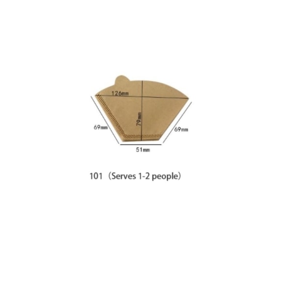 100 kaffefiltre, U-formede dryppkaffefiltre, dryppkaffefil