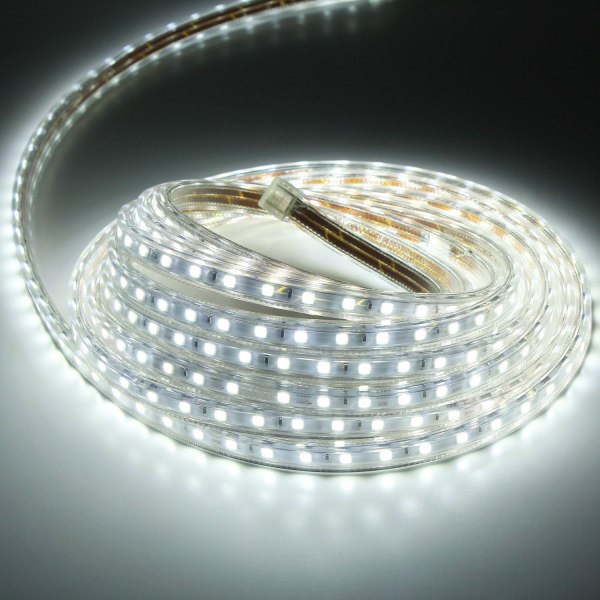 LED-strimler SMD5050 60Led/M 220V IP65 Vandtæt med 5M LED-sokkel