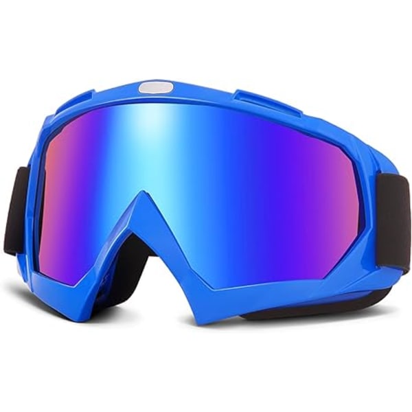 Blue-blue Lens Motorcycle Goggles, Dirt Bike Goggles Anti UV400 M