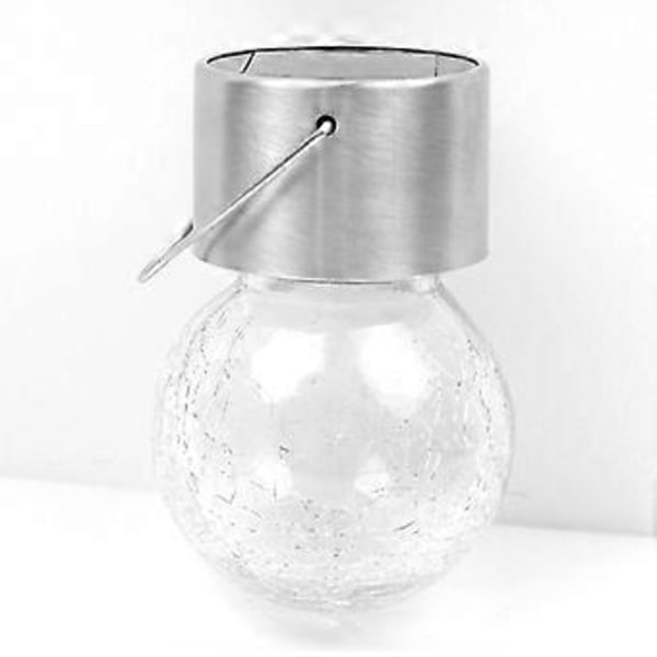 Utomhus Solcellslampa Spräcklig Glasboll Hängande Lykta Trädgårdslampa