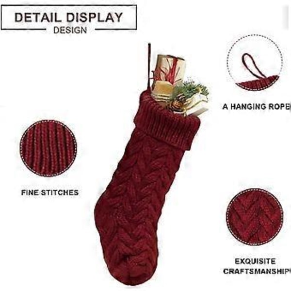 Akryl Fiber Strømper, Elegant Rustik Charme Til Fantastisk Gave Nemt Ophæng Design (Pakke Med 3, 18\")