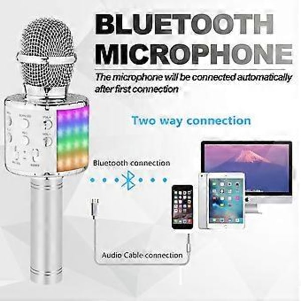 silveryKids Star Karaoke, Børnemikrofon, Bluetooth Pigelegetøj og Gave til 2, 3, 4, 5, 6+ år. Også egnet til voksne