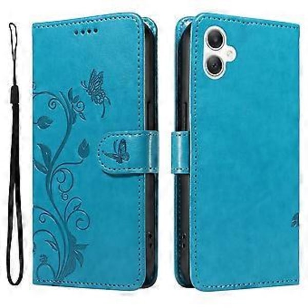 Til Samsung Galaxy A06 Etui Blomstermønster PU Læder Wallet Telefon Cover (Style E)
