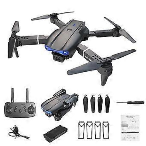 E99pro Drönare Dubbel Kamera Flygfotografering Quadcopter Fast Höjd Fjärrkontroll Flygplan Leksak (Svart)