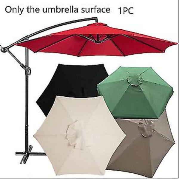 2m 2.5m 2.7m 3m 3x2m Replacement Fabric Garden Parasol Canopy Cover 6 Arm{jkw} (Diameter 2.7m Green)