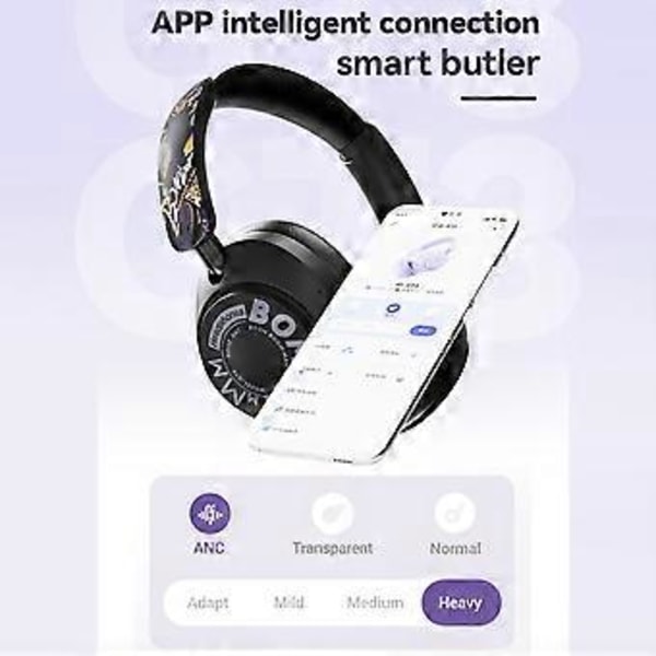 Type A EL-GT3 Bluetooth Hovedtelefoner ANC Støjreducerende Over Ear Trådløst Headset med 2.4G Receiver (Style A)