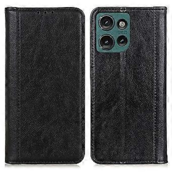 Til Motorola Edge 50 5G Stand Case Split Læder Litchi Tekstur Wallet Telefon Cover (Style A)
