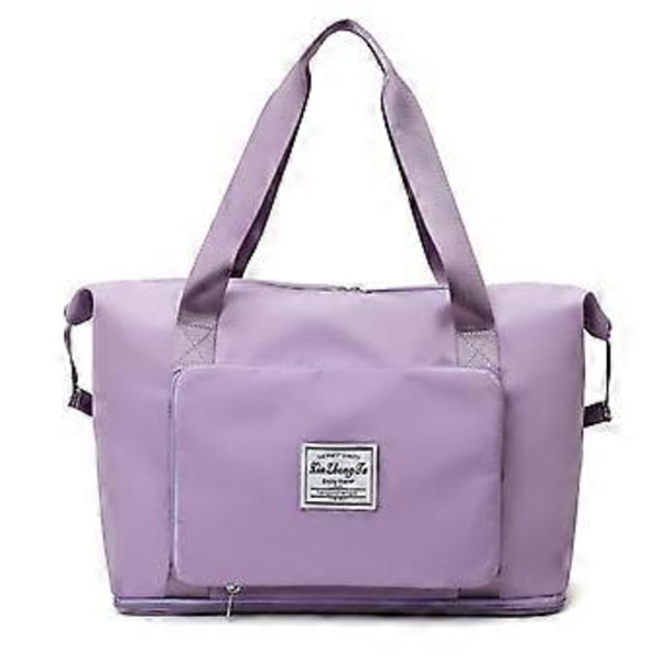 Stor Foldbar Rejsetaske med Tør- og Vådadskillelse Foldbar Rejseduffle (lilla)