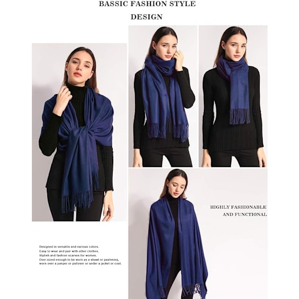 Pashmina-sjal för kvinnor, vinteraccessoar, bröllopsgäst, fest, mjuk och tjock, 200 x 70cm
