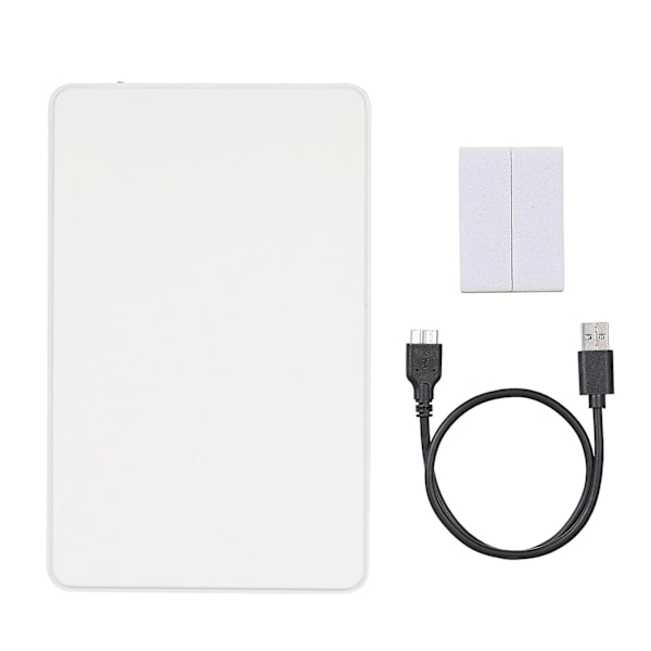 2,5 tommer harddisk etui Usb3.0 ekstern Hdd/ssd kabinet Sata harddisk etui（hvid）