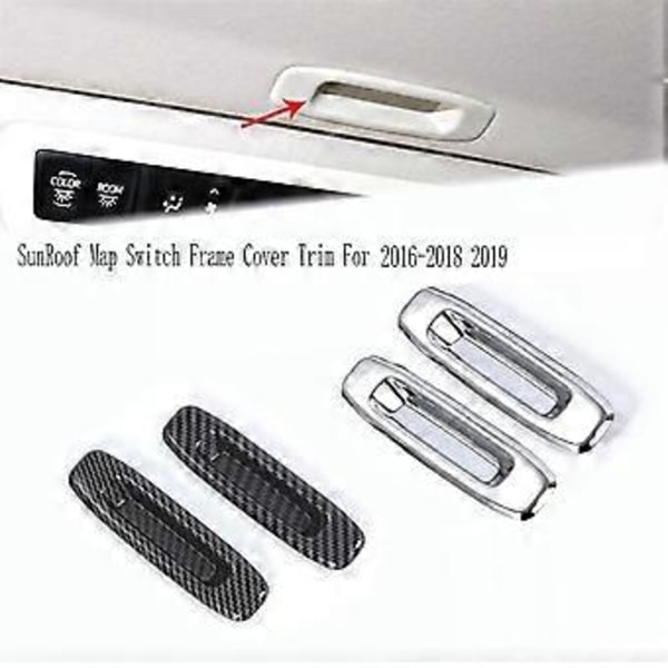 För Alphard 2016-2018 Interiör Bakre Kupol Biltak Takfönster Soltak Kartlampa Strömbrytare Ram Skydd Trim Silver
