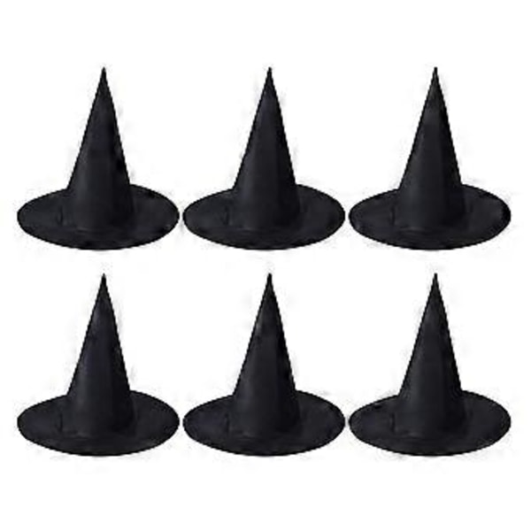 6 stk Halloween Heksehat Tryllehat Party Cosplay Rekvisitter Klæd Dig Ud Kostume Tilbehør