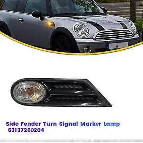Höger Sida Assistans Blinkers Markeringslampa 63137260204 för R55 R56 R57 R58 R59 07-15 Indikatorlampa