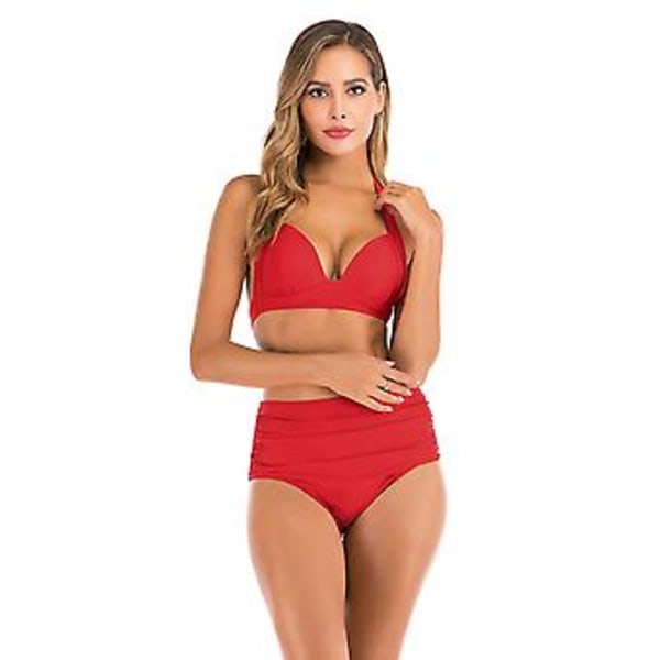 Flickors badkläder split  dammode sexig samlad byst  bikini badkläder 2xl Retro