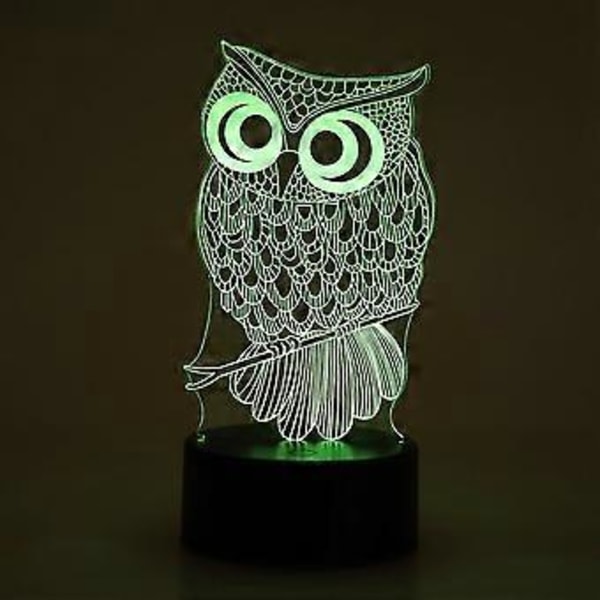 Fjernkontroll 3D Nattlys Bord Skrivebord LED Illusjonslamper (Svart Base med Fjernkontroll)