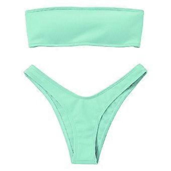 Naisten rantabikinisetit, muodikas yksivärinen seksikäs ontto avoselkäinen bikini uimapuku jaettu uimapuku kesä Push up (style75)