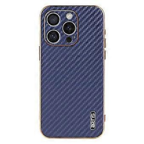 AZNS iPhone 16 Pro -kotelo, galvanoidulla hiilikuitukuvioisella PU+TPU-puhelinkuoressa (Tyyli D)