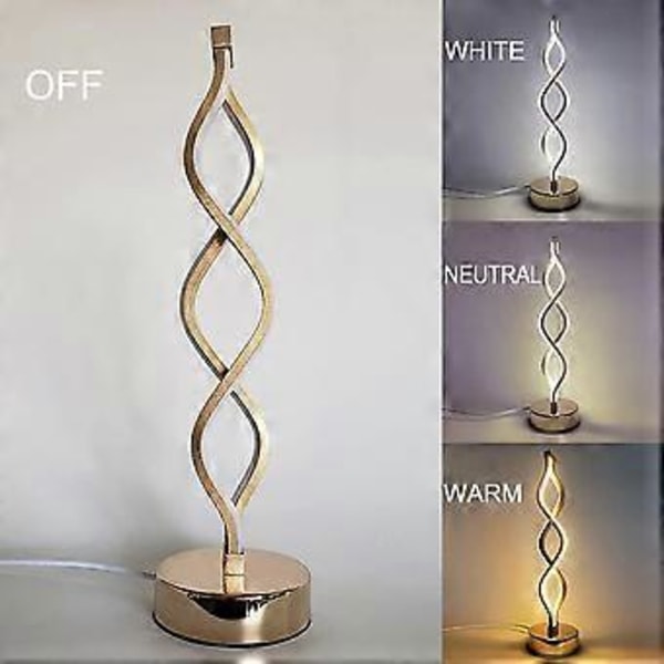 Energisparande Vit Bordslampa, Icke-Polar Touchkontroll med Aerodynamisk Design, 12W LED-lampa Ingår för Vardagsrum, Sovrum