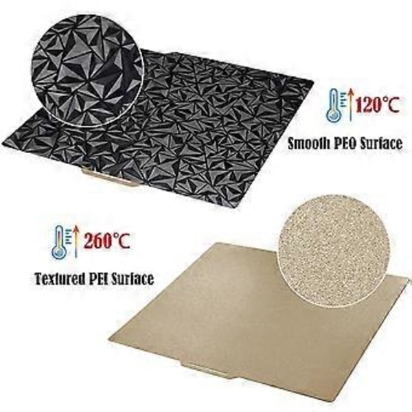 3D Printer PEO PEI Byggeplade til Bambu-Lab X1/X1C/X1E/P1P/P1S/A1, 257x257mm Dobbeltsidet PEO+PEI S