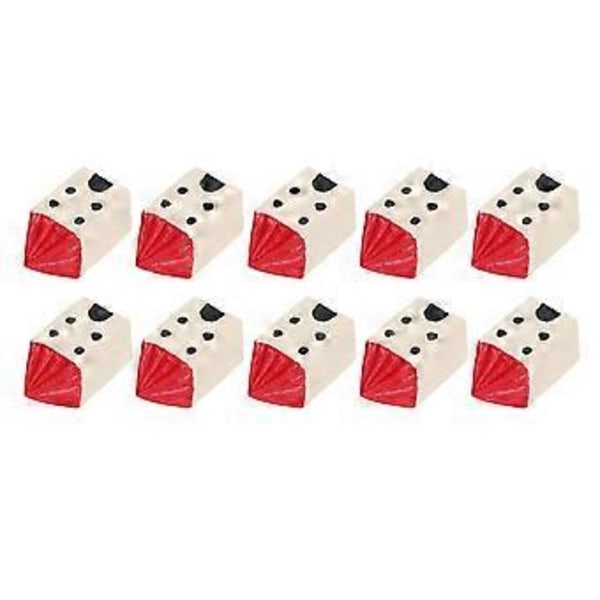 10 stk Miniatyr Røde Huspynt Innovative Middelhavs Stil Harpiks 1:12 Dukkehust Miniatyr Husmodell ( )