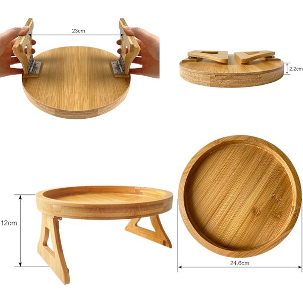 Sofa-bord for sofa, sofa-armlæn organizer, træ sofa-armlæn