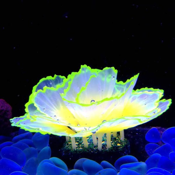 1 Kunstig korall lyseffekt, akvariekoralldekorasjon, korall
